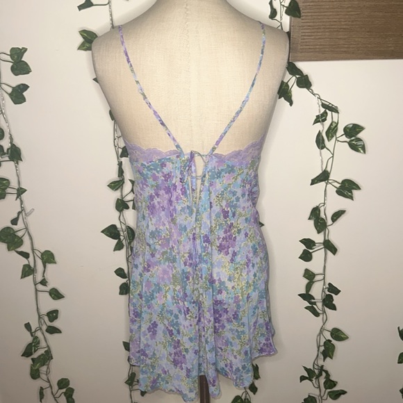 Victoria’s Secret Floral Print Lace Top Slip Dress RARE FROM 2000 - Picture 2 of 5